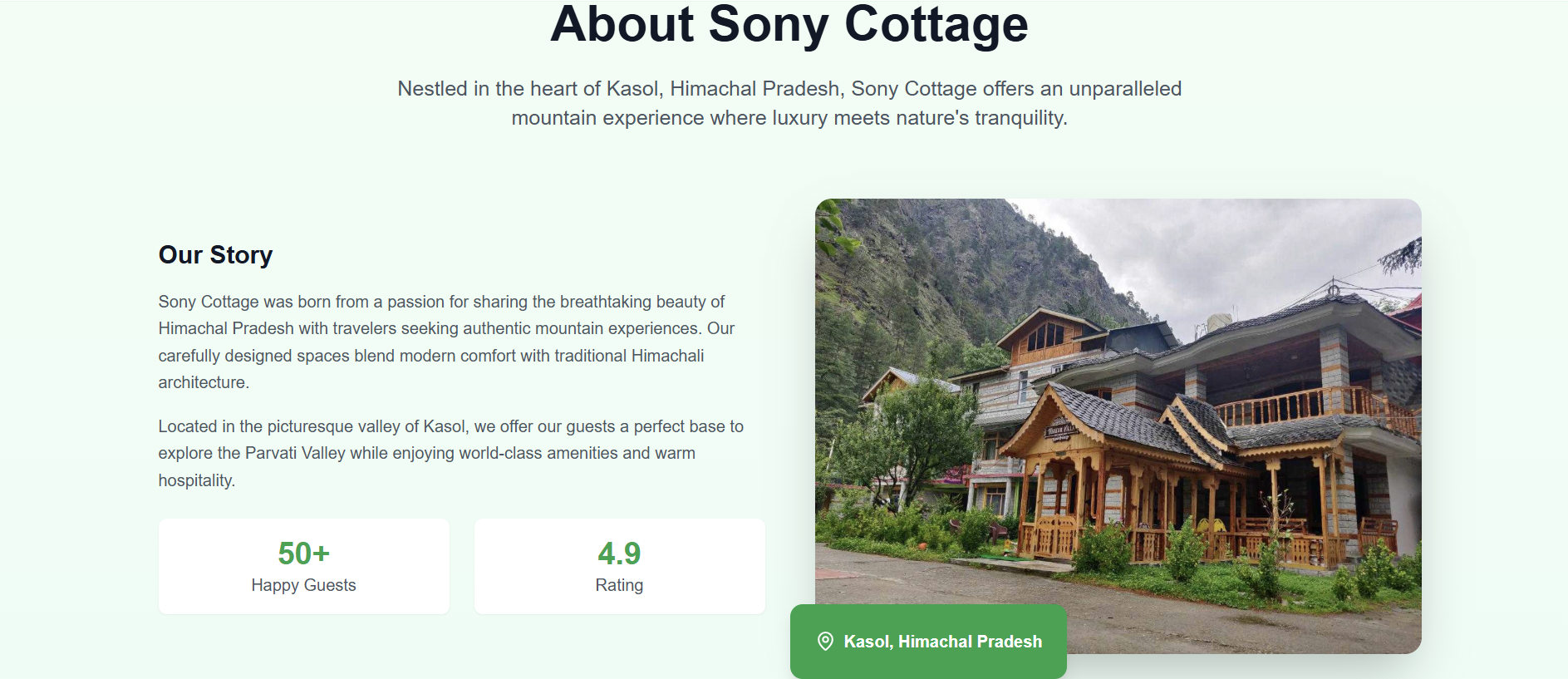 Sony Cottages, Kasol